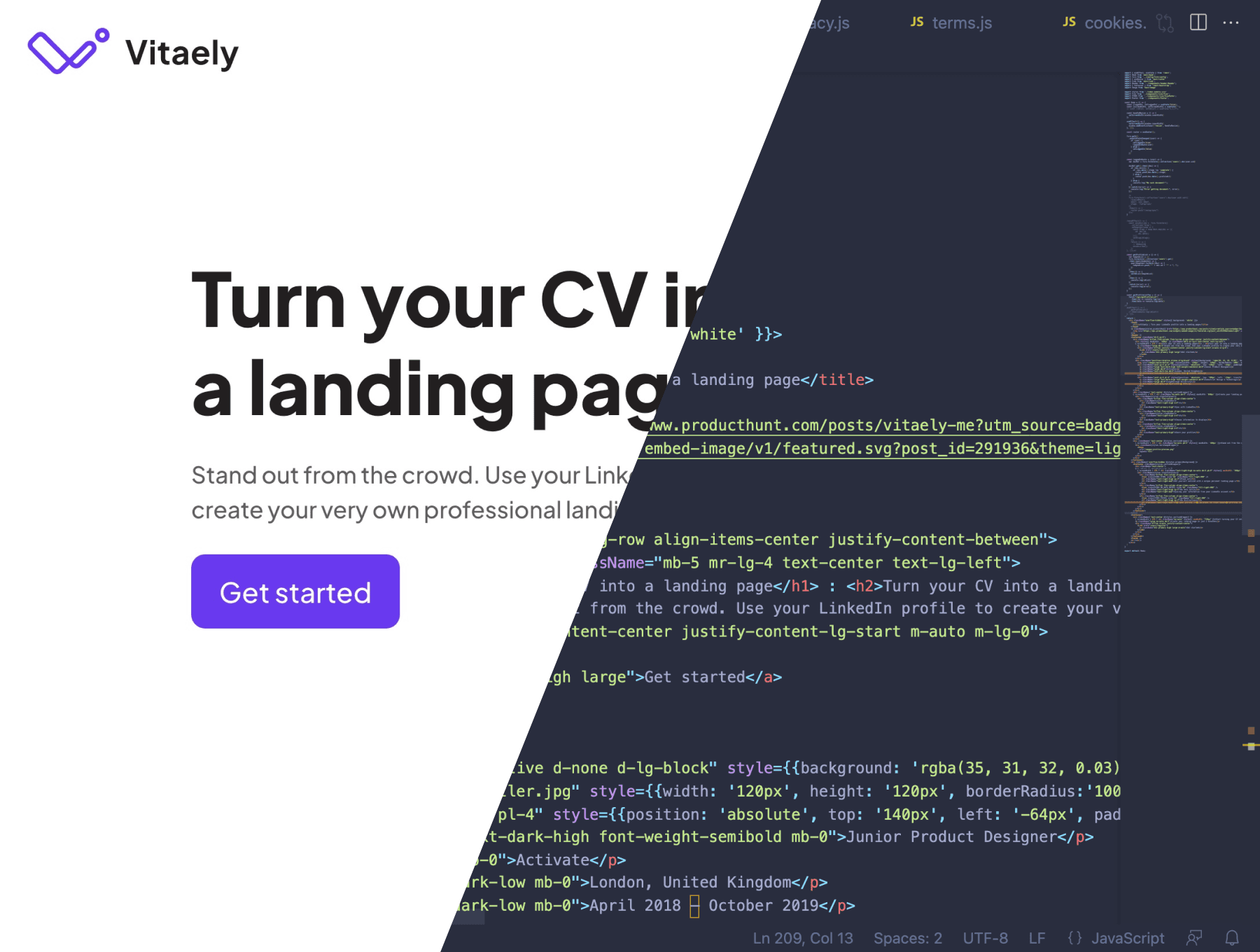 Building the Vitaely.me web app